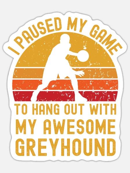Basketball und Greyhound - Sticker Größe S (10 x 10 cm) - Mattweiß