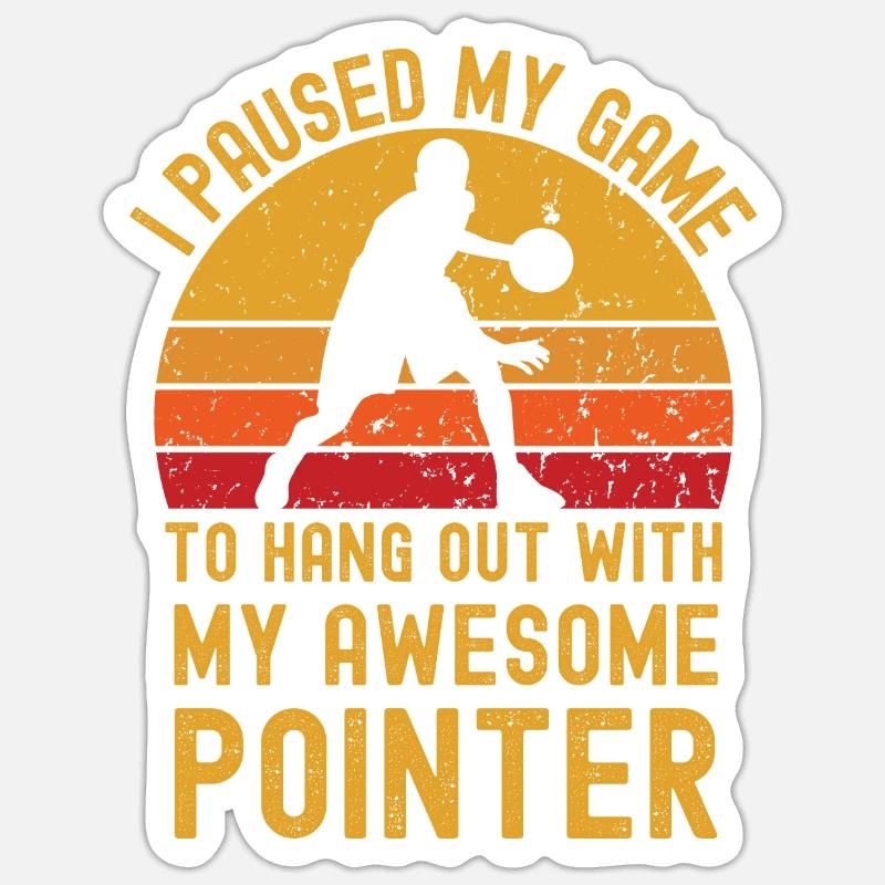 Basketball et Pointer - Sticker taille S (10 x 10 cm) - blanc mat