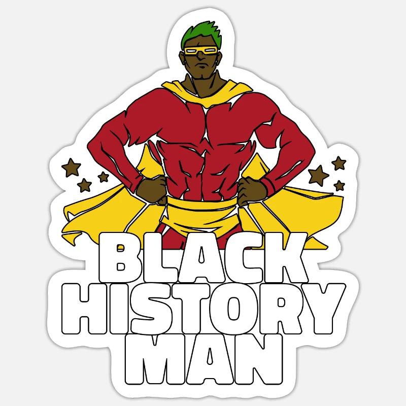 black history Superheld Geschenk - Sticker Größe S (10 x 10 cm) - Mattweiß