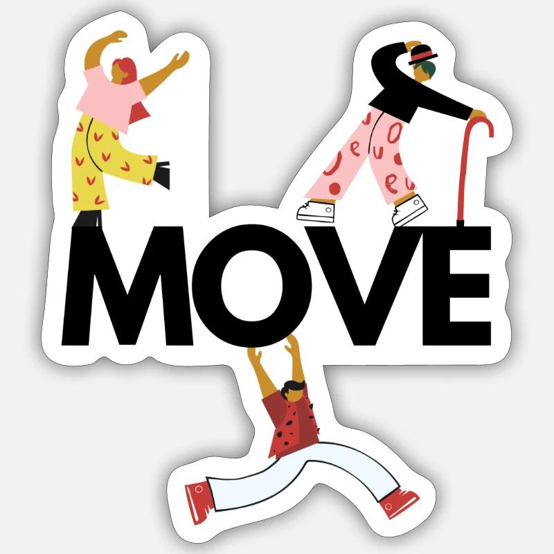 MOVE - Sticker Größe S (10 x 10 cm) - Mattweiß