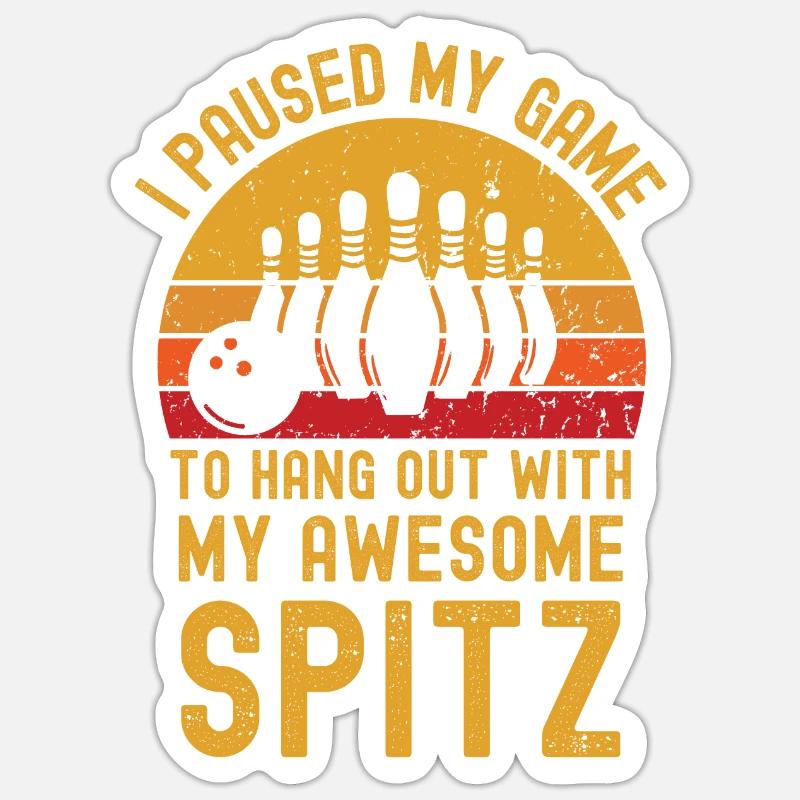 Bowling und Spitz - Sticker Größe S (10 x 10 cm) - Mattweiß