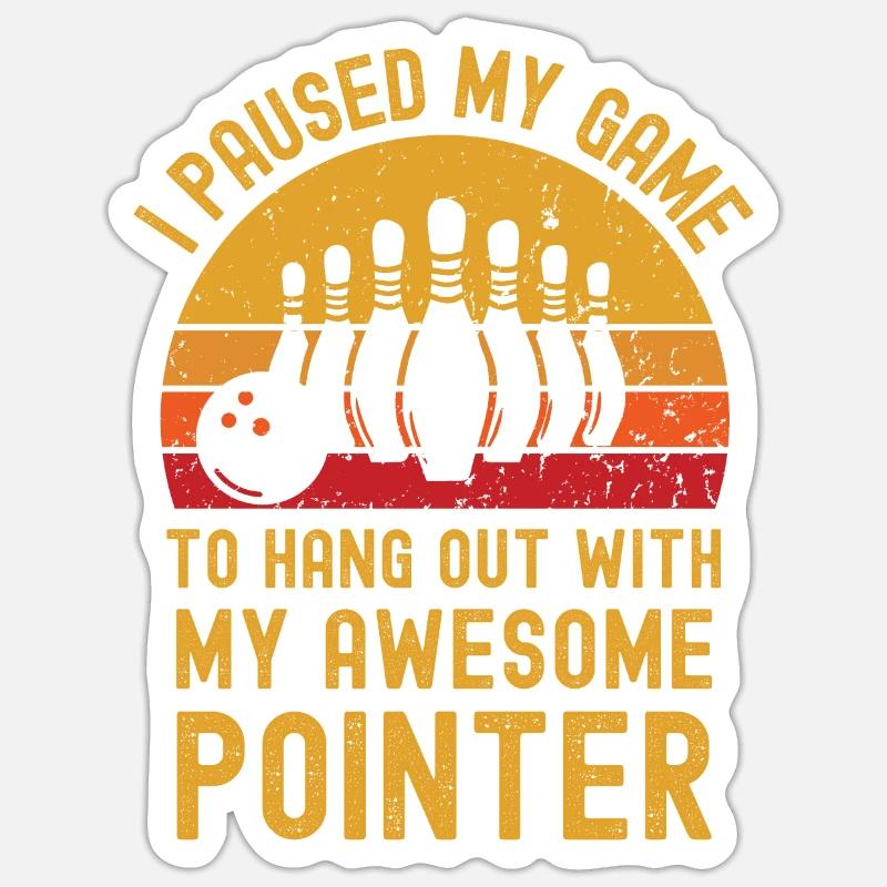 Bowling und Pointer Sticker Größe S (10 x 10 cm)