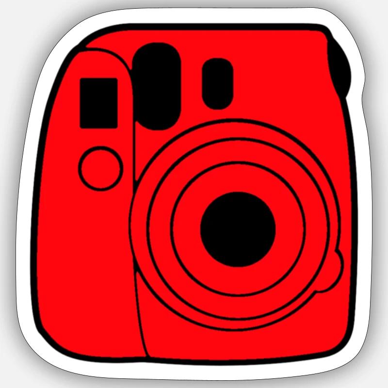 Camera(Red) - Sticker size S (10 x 10 cm) - white matte