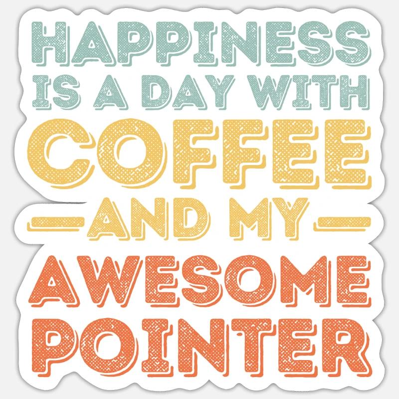Pointer Coffee Dog Cafe - Sticker size S (10 x 10 cm) - white matte