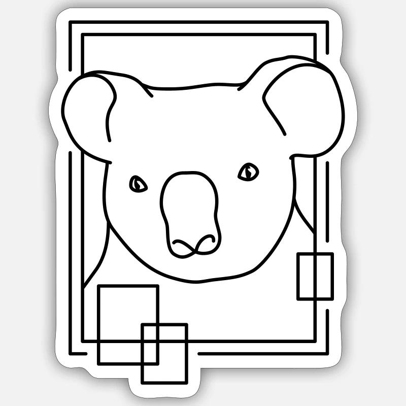 Koala en forme géométrique - Conception d’art au trait Sticker taille S (10 x 10 cm)