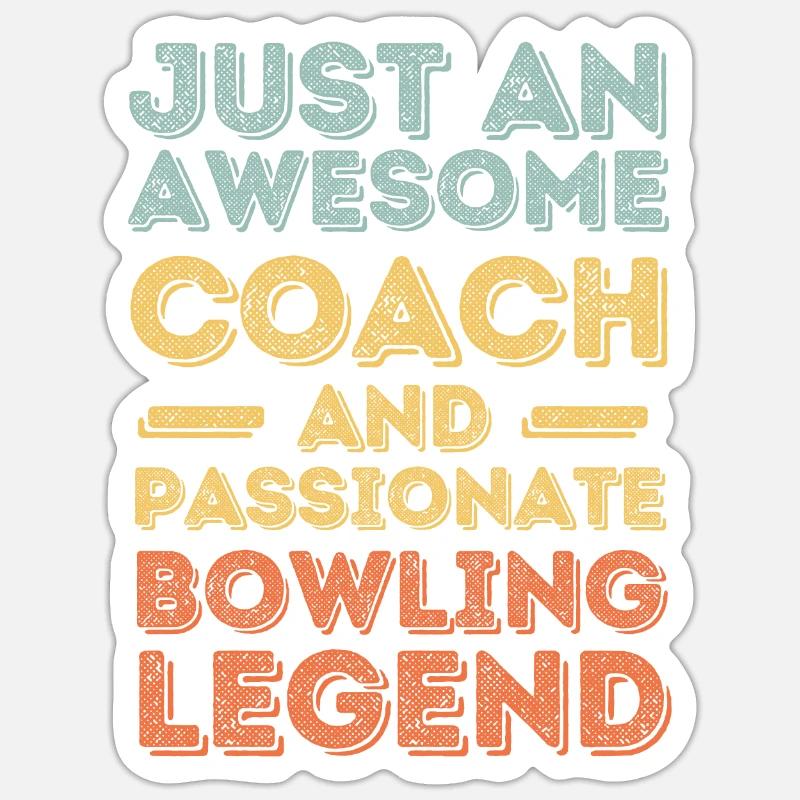 Trainer Bowling retro - Sticker Größe S (10 x 10 cm) - Mattweiß