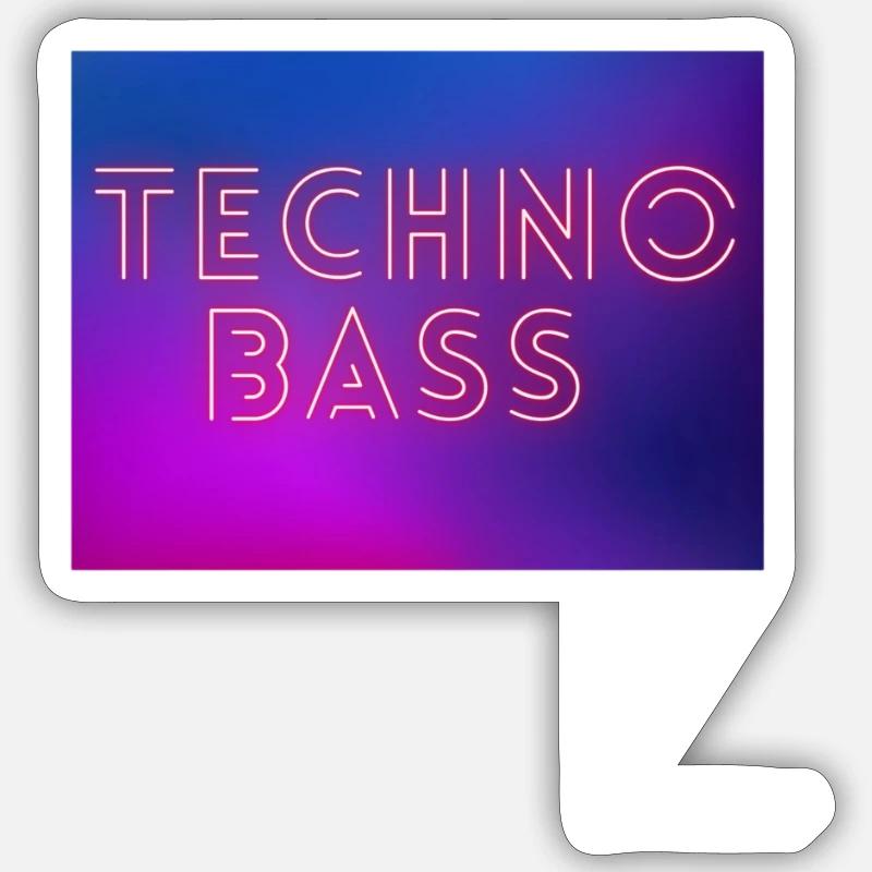 Techno Bass - Sticker Größe S (10 x 10 cm) - Mattweiß