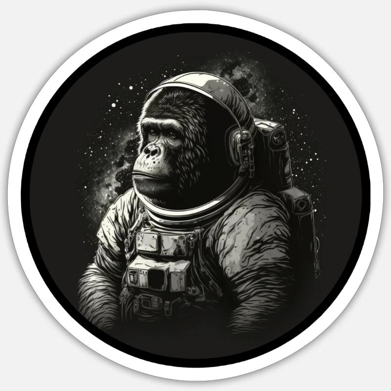 Singe étoile en combinaison spatiale Sticker taille S (10 x 10 cm)
