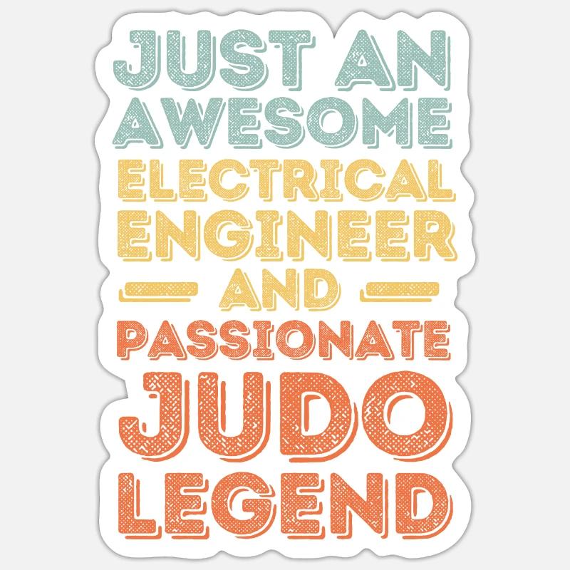 Electrical Engineer Judo retro Sticker size S (10 x 10 cm)