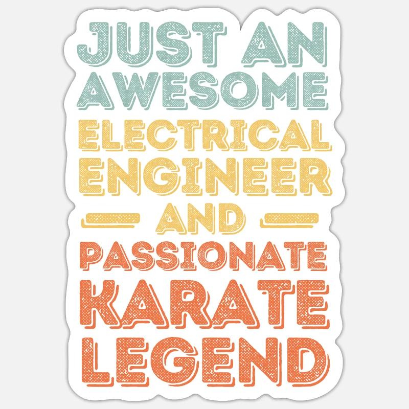 Electrical Engineer Karate retro Sticker size S (10 x 10 cm)