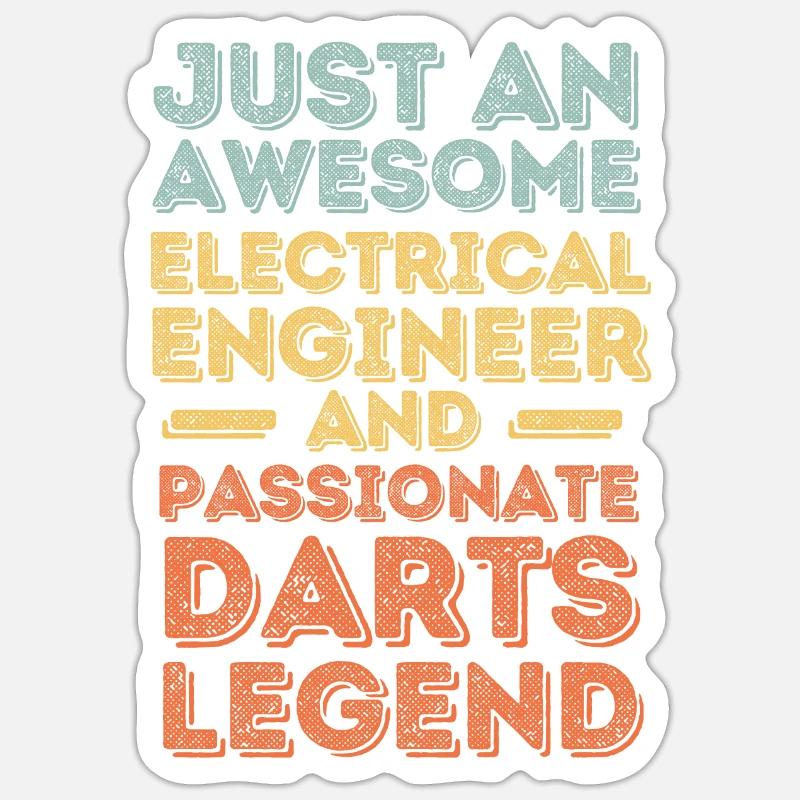 Electrical Engineer Darts retro Sticker size S (10 x 10 cm)
