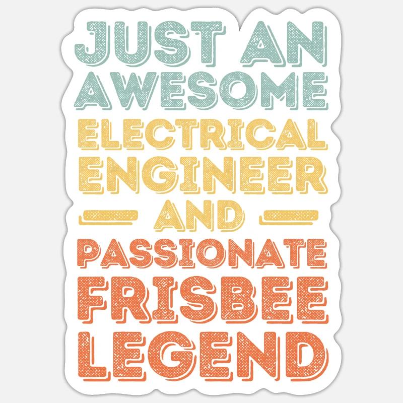 Electrical engineer Frisbee retro Sticker size S (10 x 10 cm)