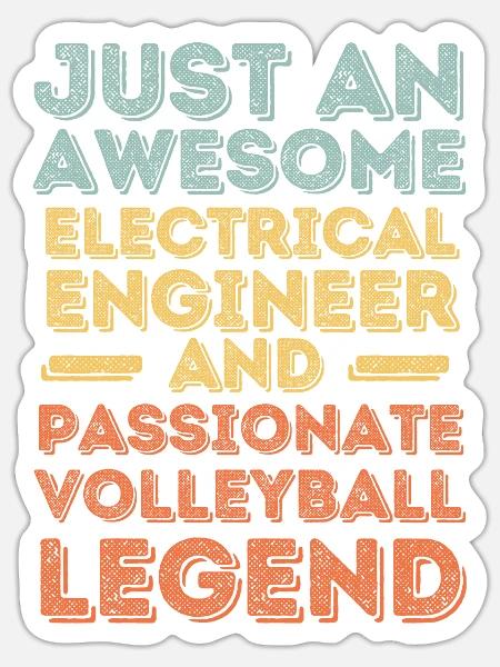 Elektroingenieur Volleyball retro - Sticker Größe S (10 x 10 cm) - Mattweiß