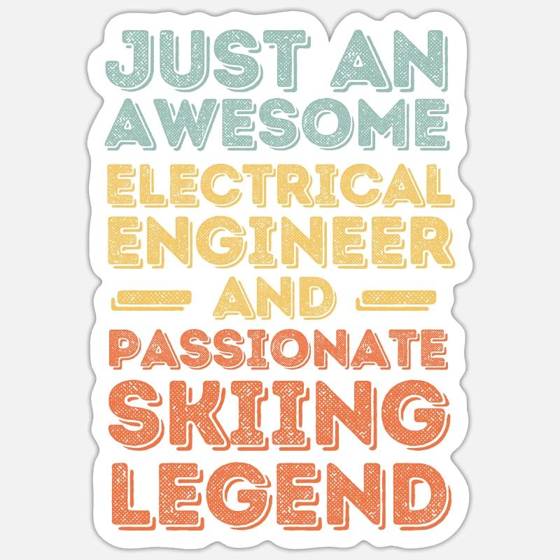 Electrical engineer ski retro Sticker size S (10 x 10 cm)
