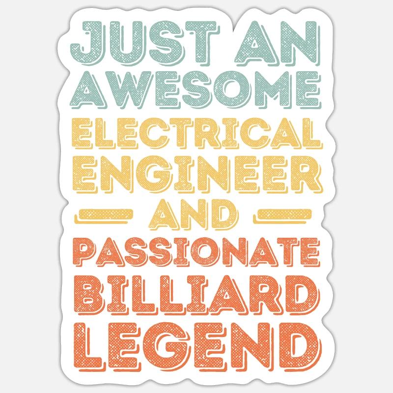 Electrical engineer billiards retro - Sticker size S (10 x 10 cm) - white matte