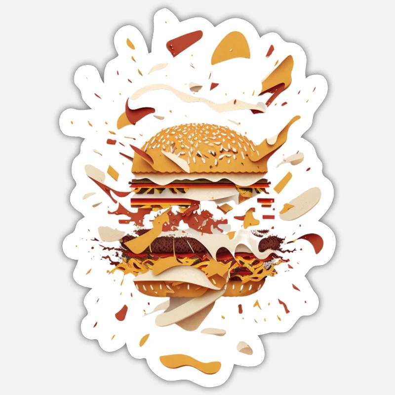 Burger Exploded | Deconstructed Burger Sticker size S (10 x 10 cm)