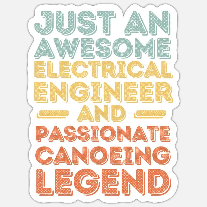 Electrical engineer canoe retro Sticker size S (10 x 10 cm)