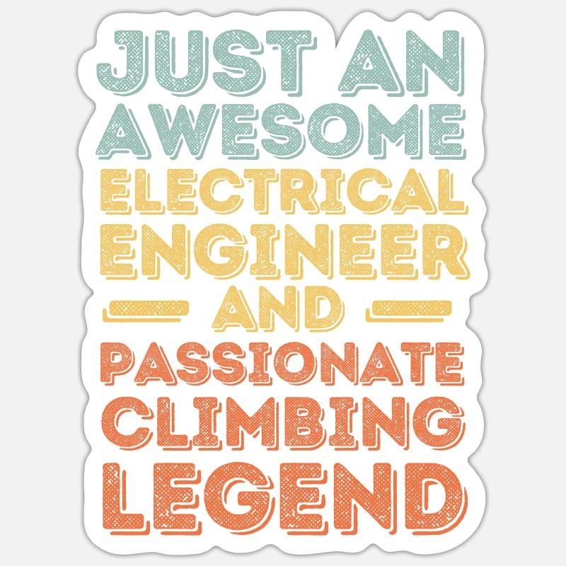 Electrical Engineer Climbing retro Sticker size S (10 x 10 cm)