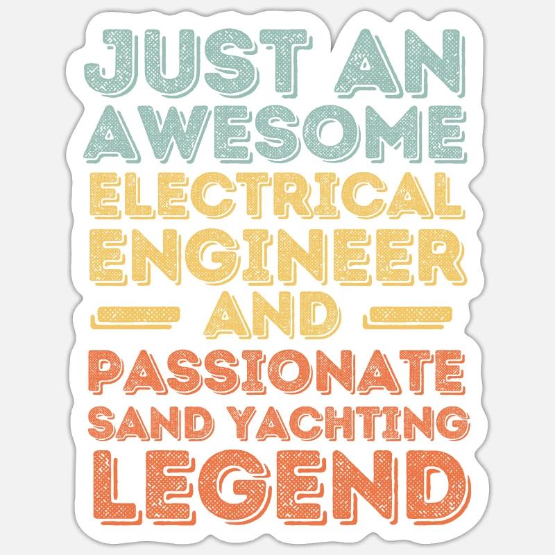 Electrical engineer sand sails retro Sticker size S (10 x 10 cm)