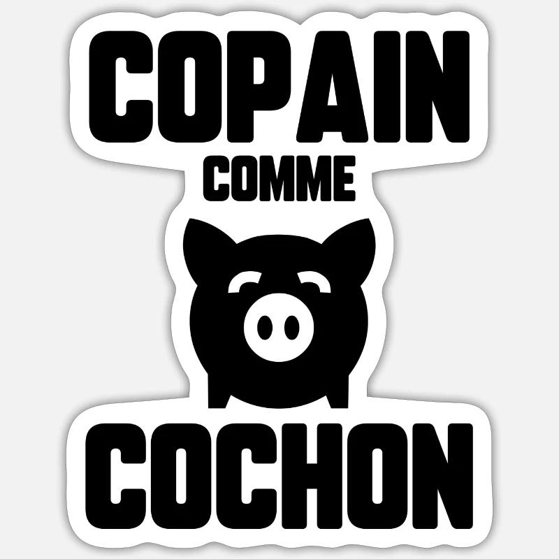 Copain comme cochon Sticker taille S (10 x 10 cm)