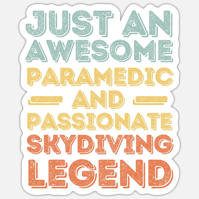 Paramédical parachutisme rétro - Sticker taille S (10 x 10 cm) - blanc mat