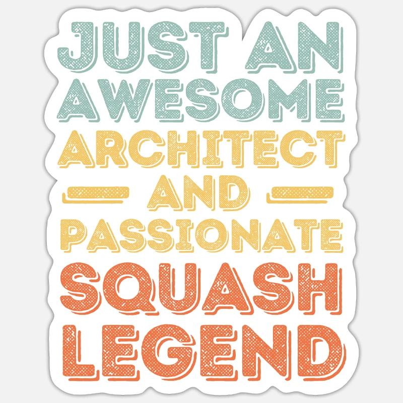 Architecte Squash rétro - Sticker taille S (10 x 10 cm) - blanc mat