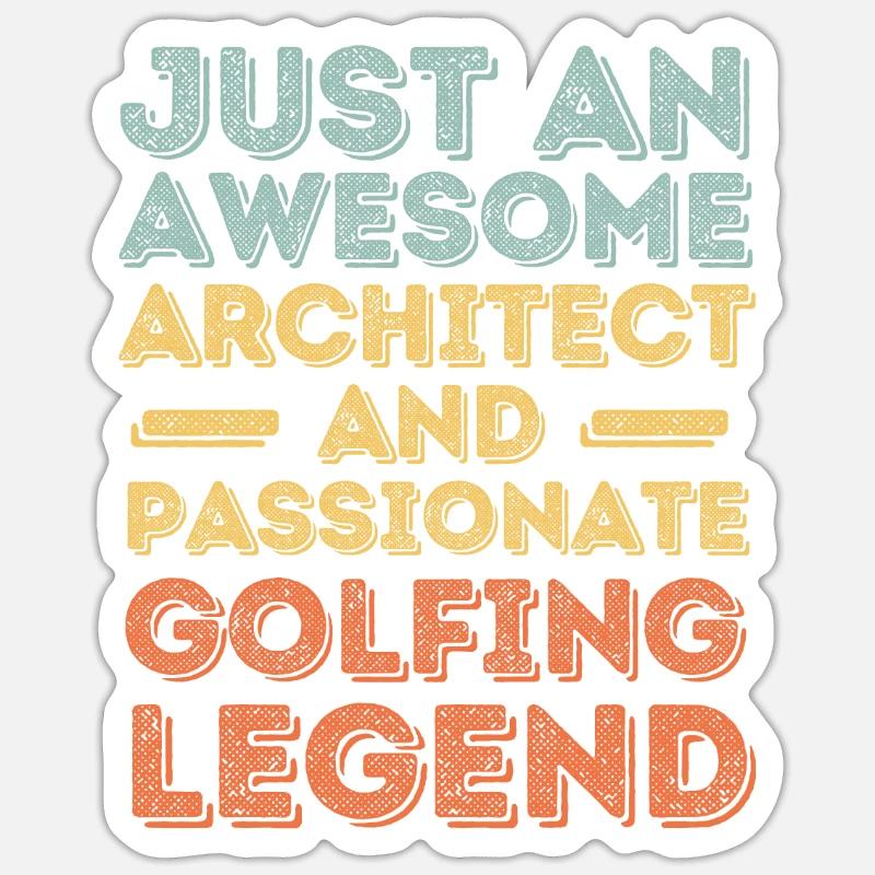 Architecte Golfen retro - Sticker taille S (10 x 10 cm) - blanc mat