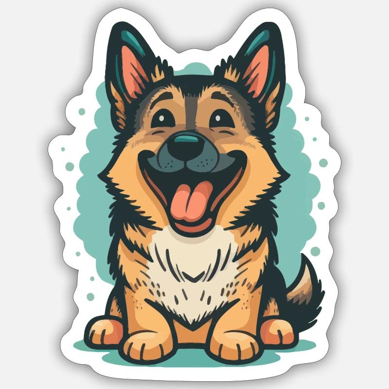 Chibi German Shepherd Sticker Größe S (10 x 10 cm)