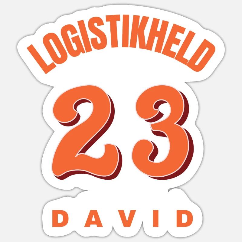 LOGISTIKHELD23 DAVID - Sticker Größe S (10 x 10 cm) - Mattweiß