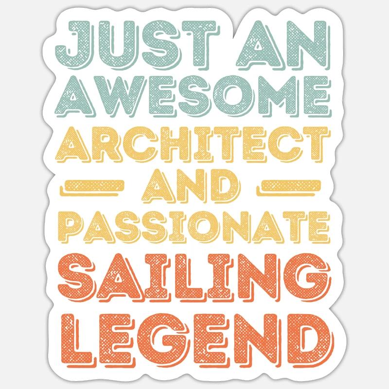 Architecte voile rétro - Sticker taille S (10 x 10 cm) - blanc mat