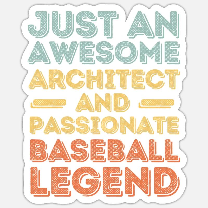 Architect Baseball retro - Sticker size S (10 x 10 cm) - white matte