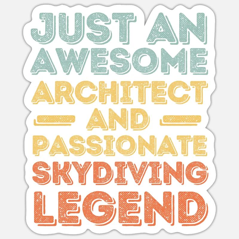 Architecte parachutisme rétro - Sticker taille S (10 x 10 cm) - blanc mat