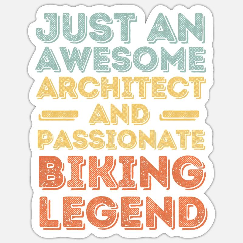 Architecte vélo rétro - Sticker taille S (10 x 10 cm) - blanc mat
