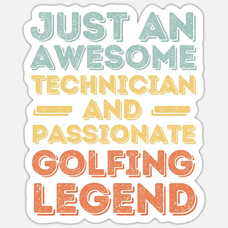 Techniker Golf retro Sticker Größe S (10 x 10 cm)