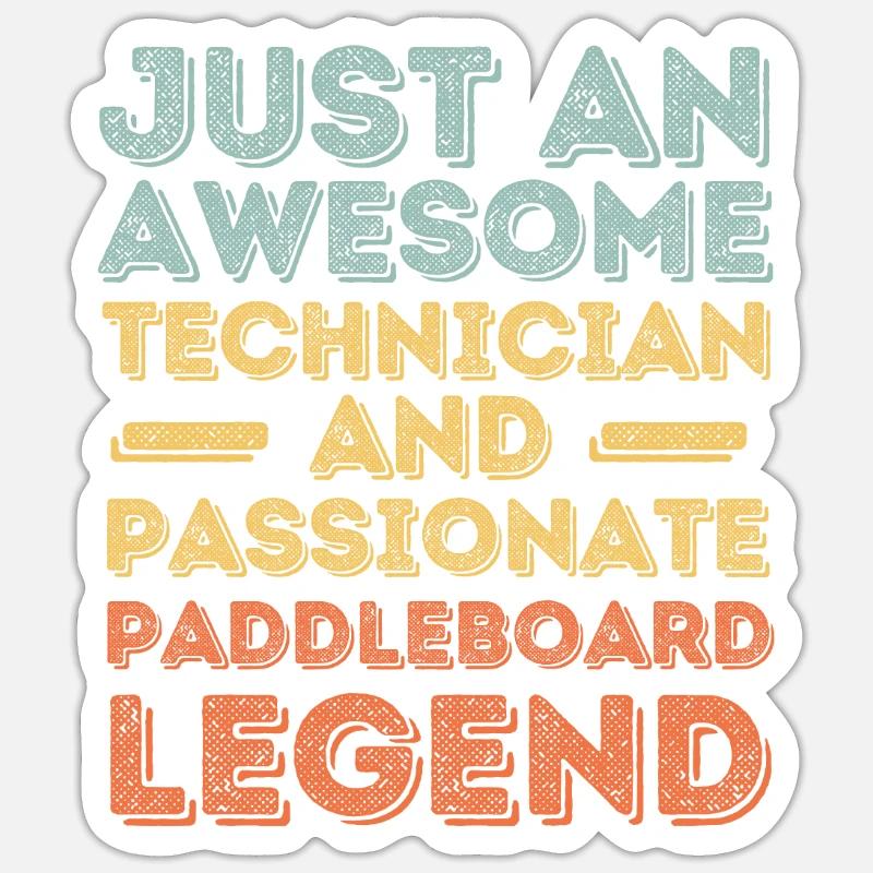 Techniker Paddleboard retro - Sticker Größe S (10 x 10 cm) - Mattweiß