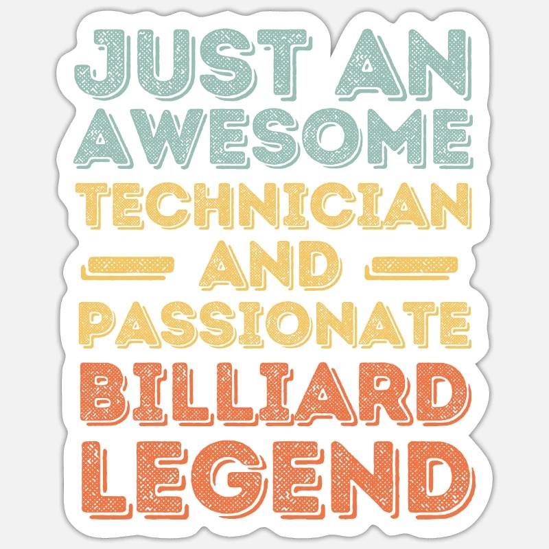 Technician billiards retro Sticker size S (10 x 10 cm)