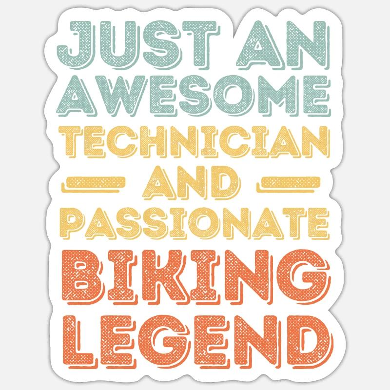 Techniker Radfahren retro - Sticker Größe S (10 x 10 cm) - Mattweiß