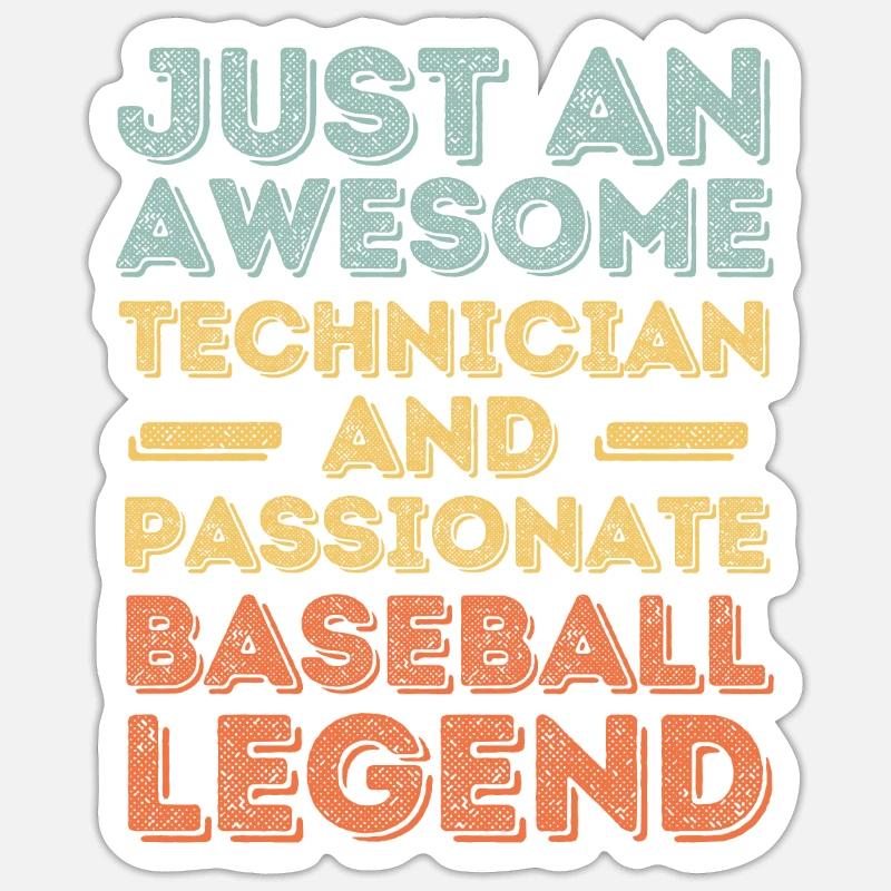 Techniker Baseball retro - Sticker Größe S (10 x 10 cm) - Mattweiß