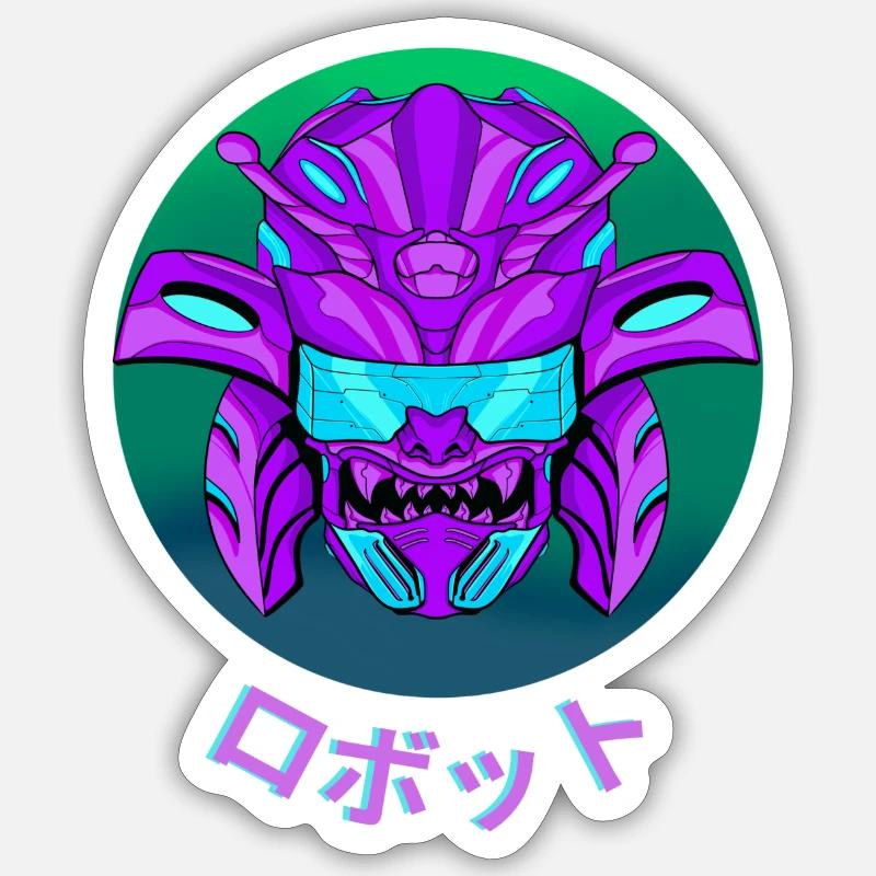 Futuristic Samurai - Sticker size S (10 x 10 cm) - white matte