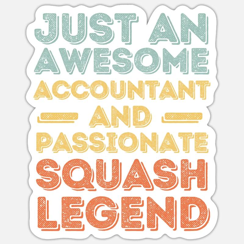 Comptable Squash rétro - Sticker taille S (10 x 10 cm) - blanc mat