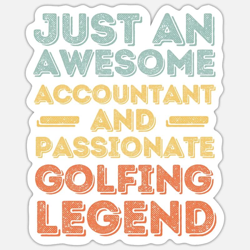 Comptable Golf rétro - Sticker taille S (10 x 10 cm) - blanc mat
