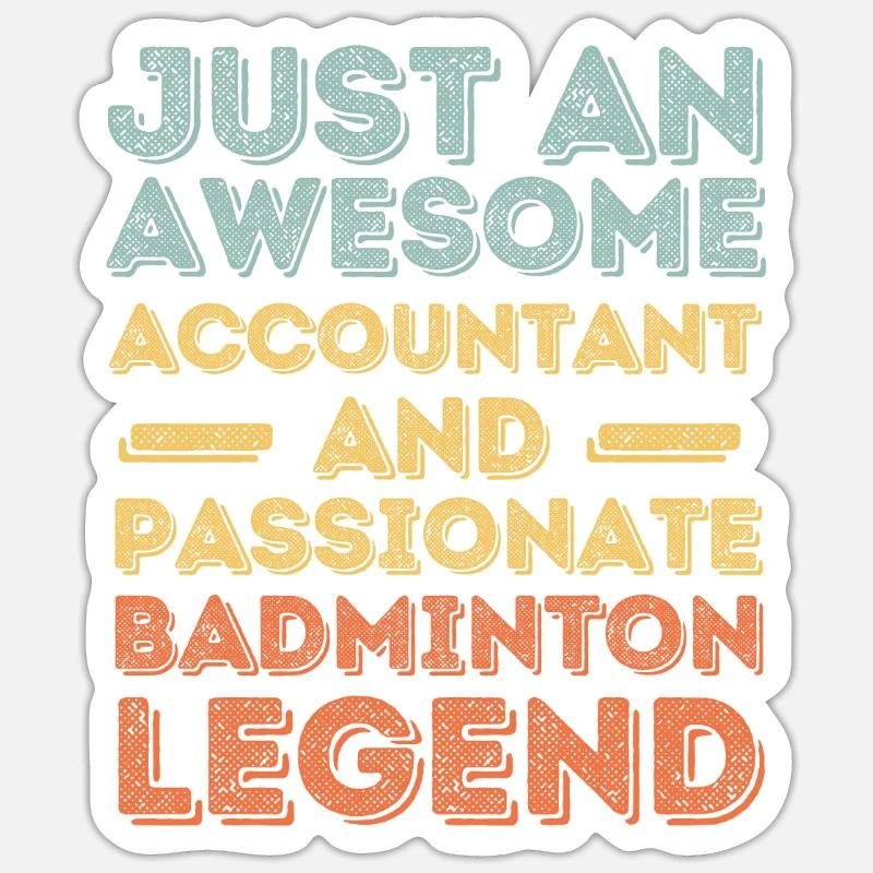 Comptable Badminton rétro Sticker taille S (10 x 10 cm)