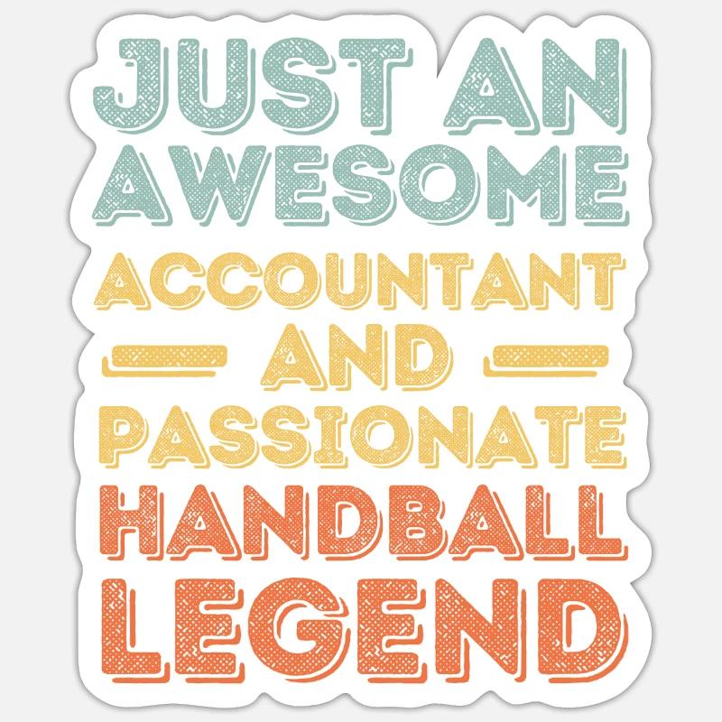 Comptable handball rétro - Sticker taille S (10 x 10 cm) - blanc mat