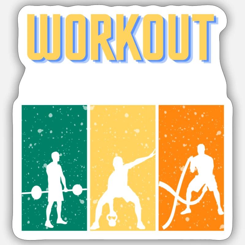 Workout - Sticker Größe S (10 x 10 cm) - Mattweiß