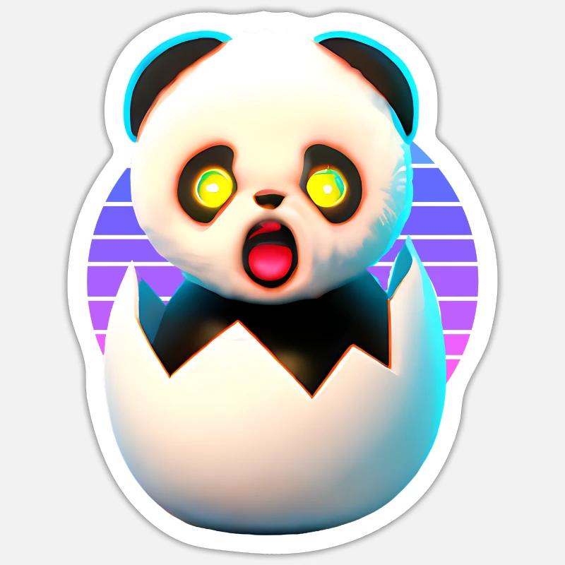 Willkommen im Leben Panda - Sticker Größe S (10 x 10 cm) - Mattweiß