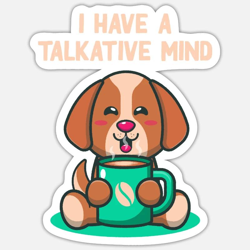 I have a talkative mind, introvert Sticker size S (10 x 10 cm)