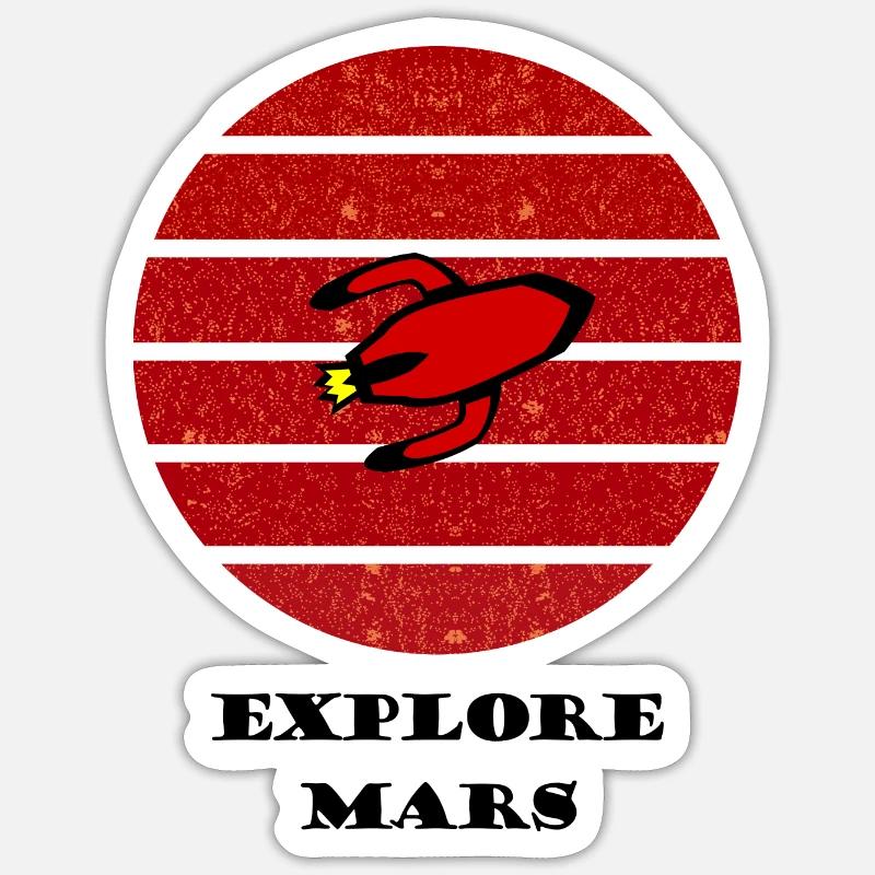 The Mars Explorers - Sticker size S (10 x 10 cm) - white matte