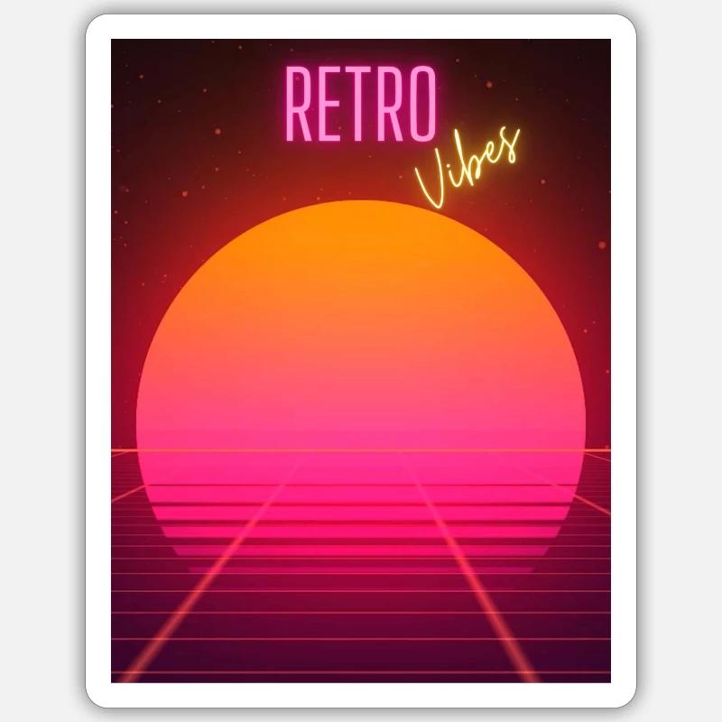 RETRO-VIBES - Sticker Größe S (10 x 10 cm) - Mattweiß
