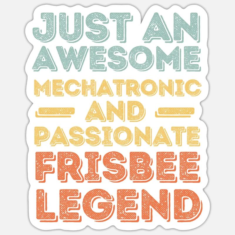 Mechatronics Engineer Frisbee retro Sticker size S (10 x 10 cm)