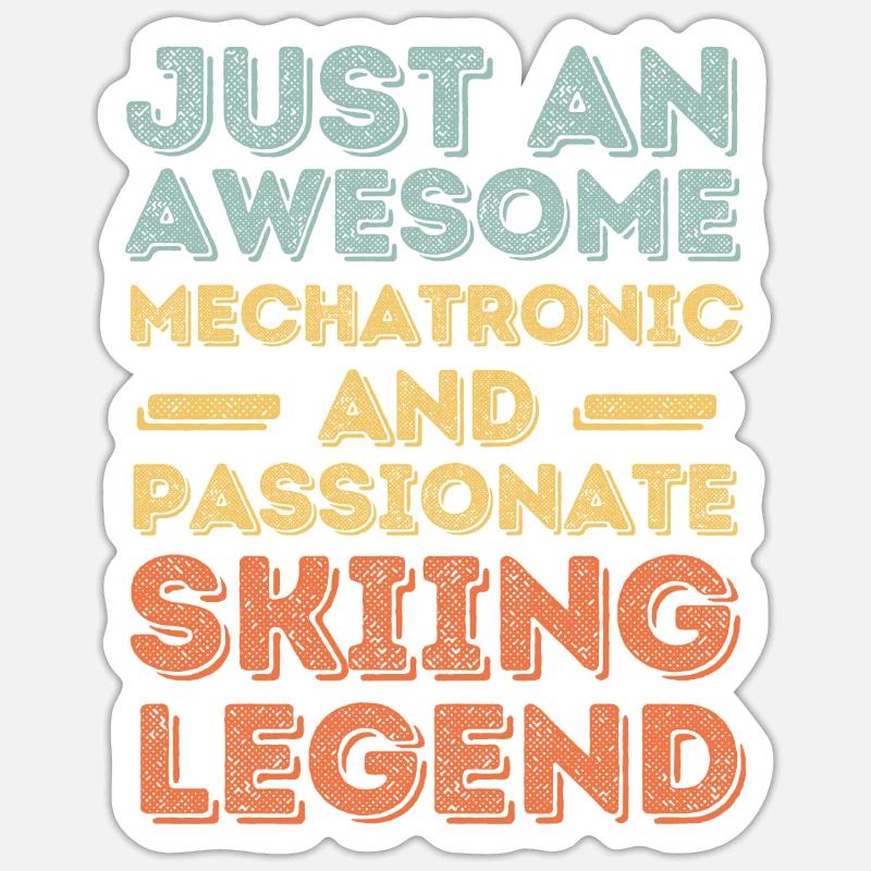 Mechatronics Technician Ski Retro Sticker size S (10 x 10 cm)